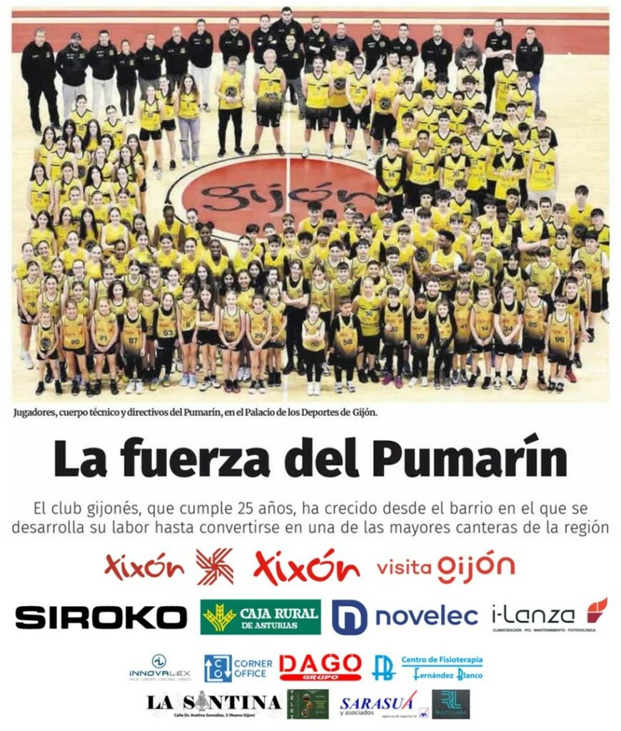 La Fuerza del Club Baloncesto Pumarín Gijón. El club gijonés, que cumple 25 años, ha crecido desde el barrio en el que desarrolla su labor hasta convertirse en una de las mayores canteras de baloncesto de Asturias